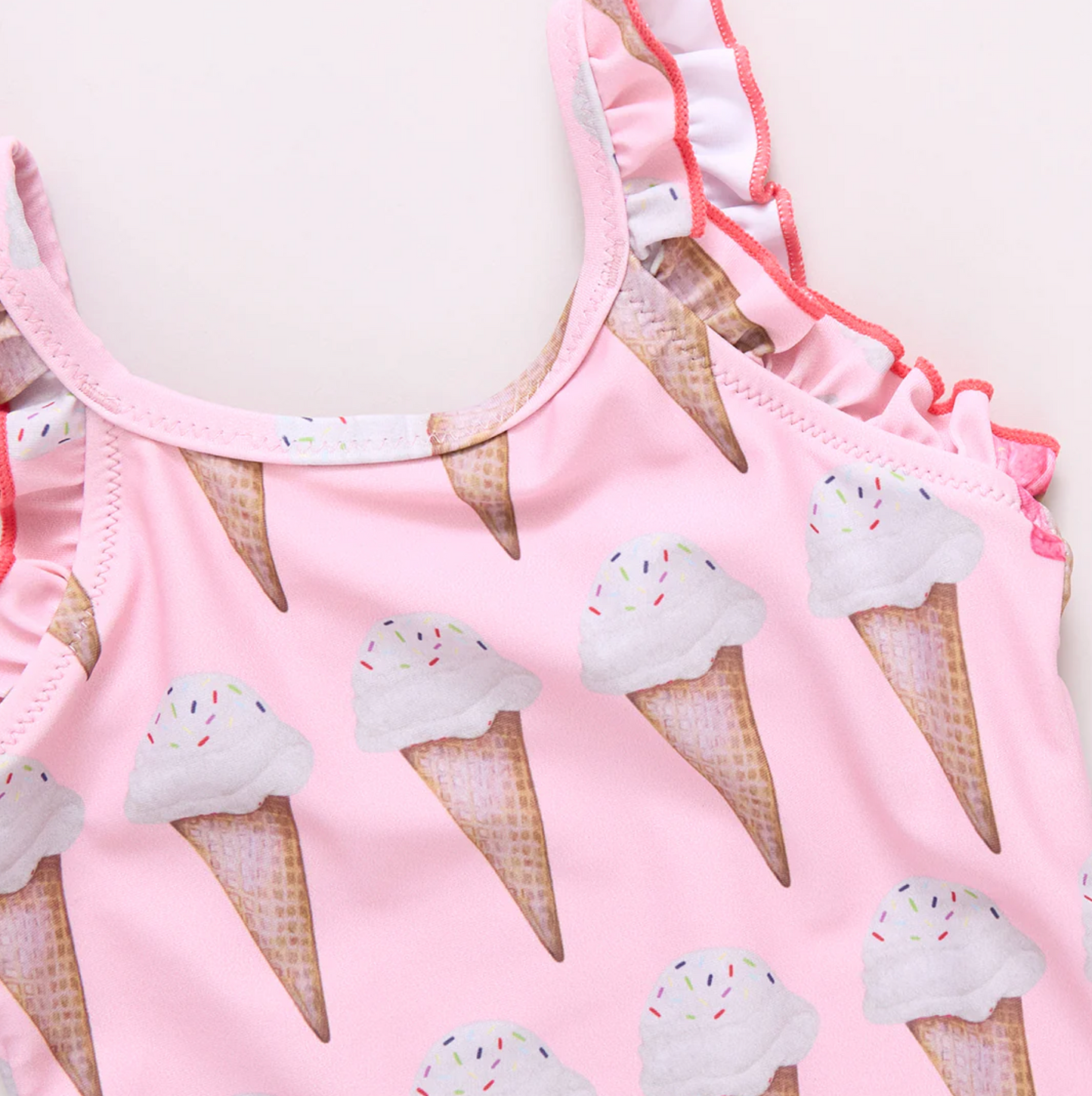 Pink Chicken Claire Suit - Neapolitan Ice Cream Cones