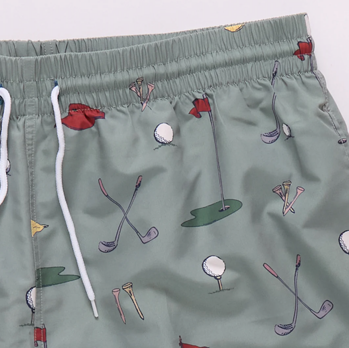 Mens Swim Trunk - Green Golf Tournament