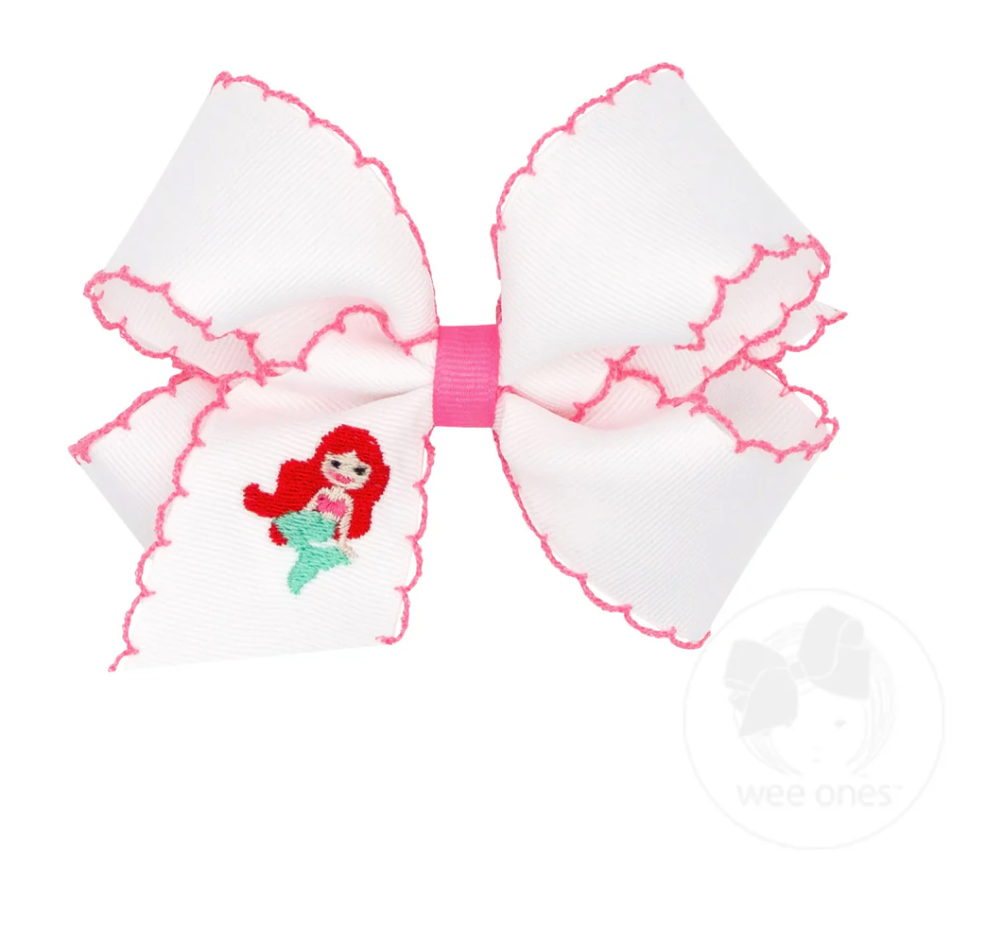 Medium Grosgrain Bow with Mermaid Embroidery