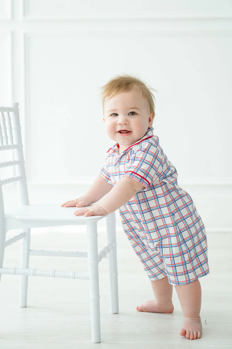 American Plaid Pima Harold Romper