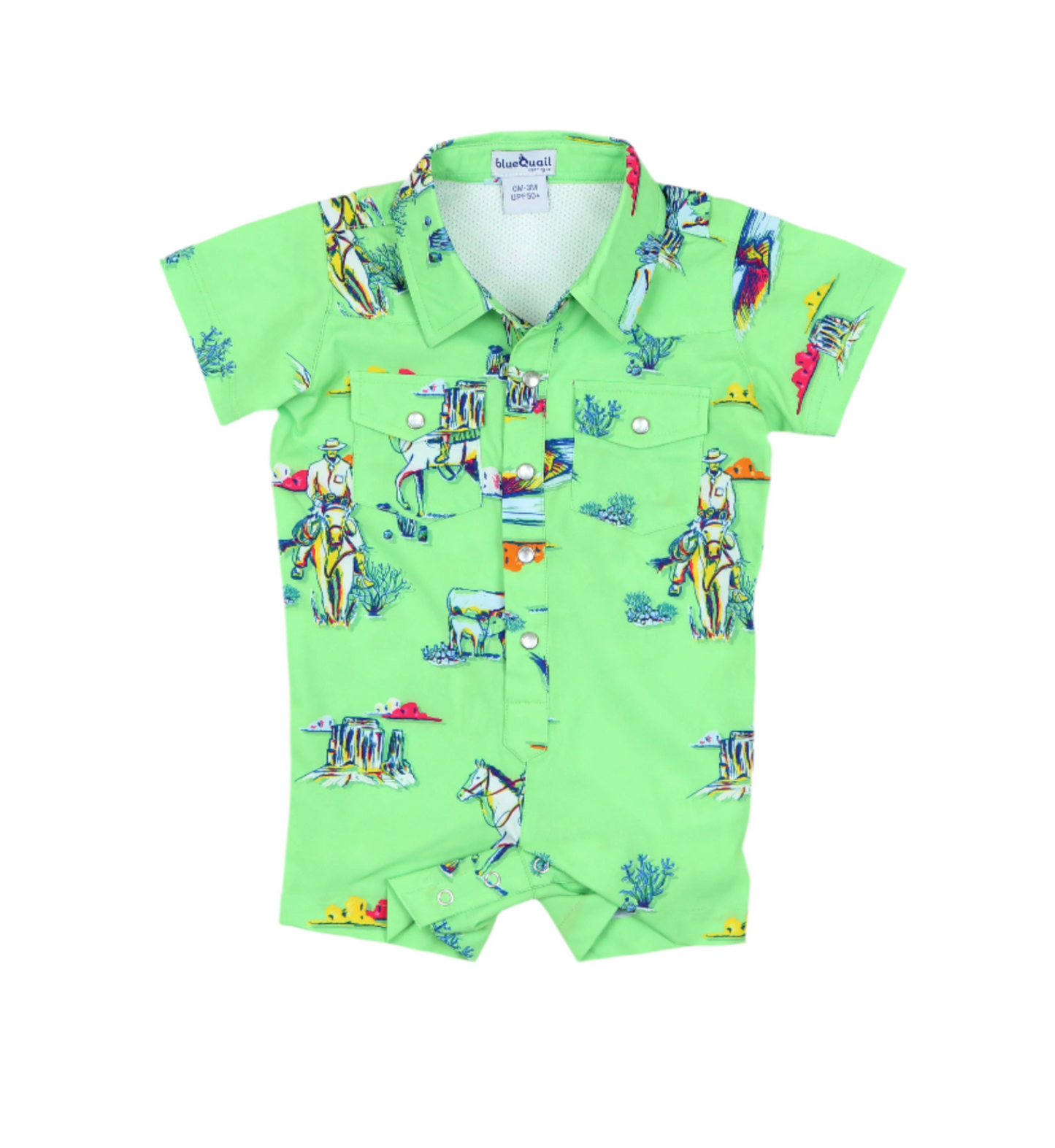 Cattle Drive Pearl Snap Romper