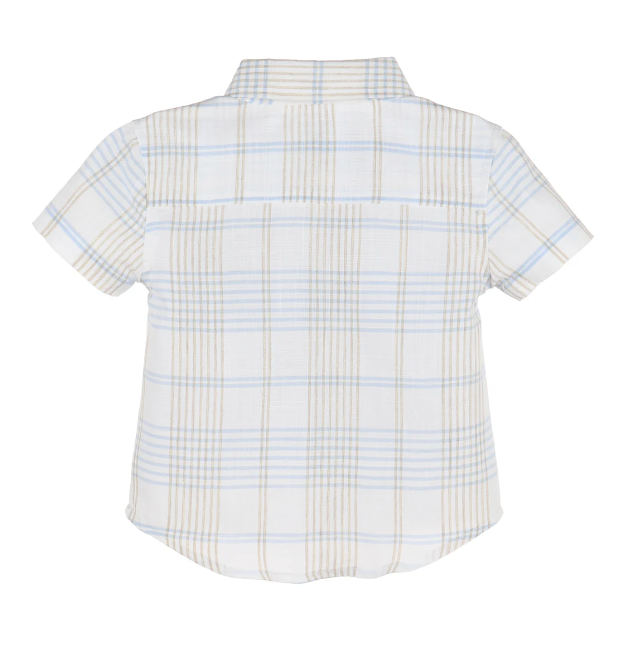 Luli & Me Plaid Boys Button Down - Blue
