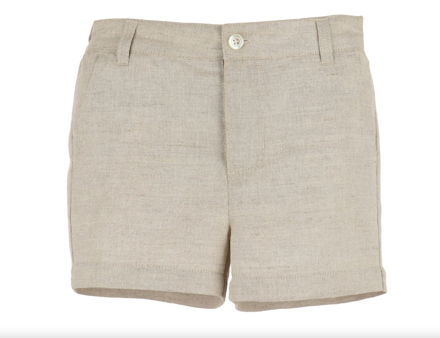 Luli & Me Boys Linen Short - Beige