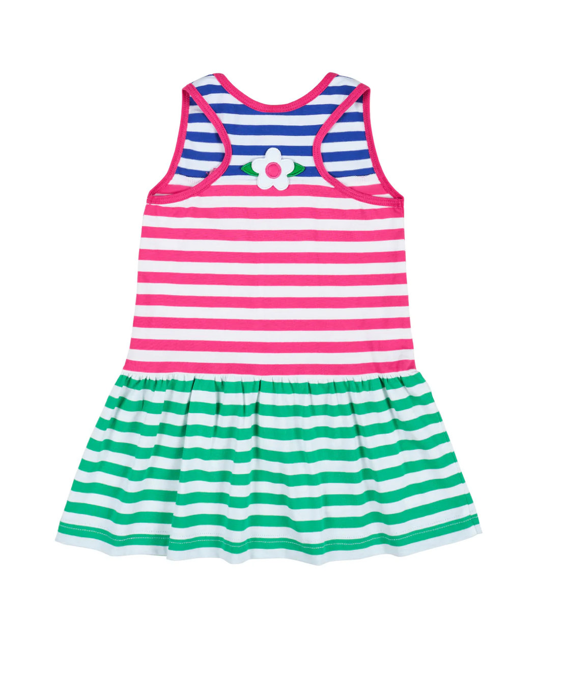 Stripe Knit Dress With Flowers