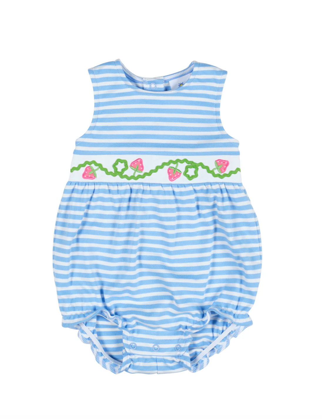 Stripe Knit Romper With Strawberries
