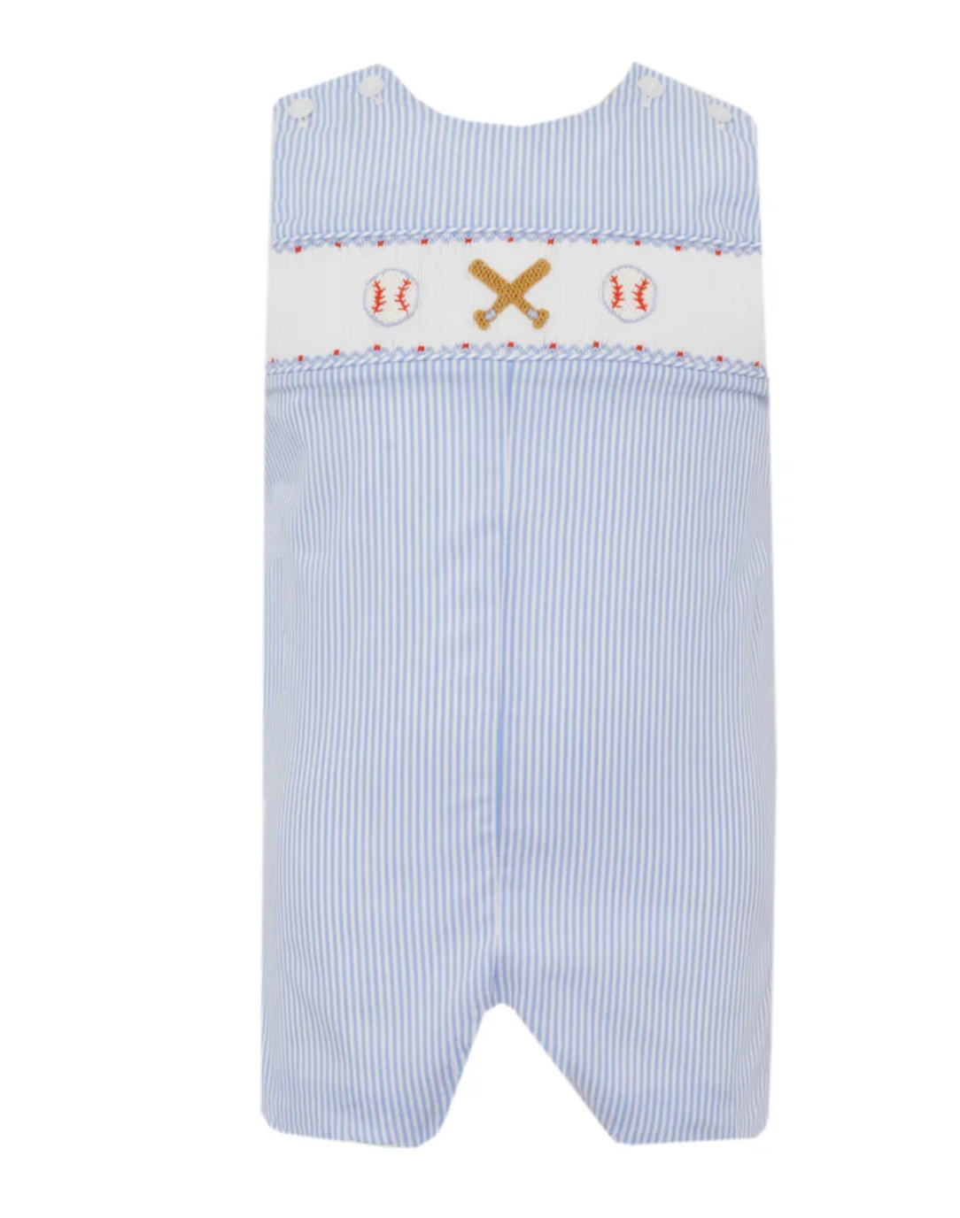 Blue Striped Smocked Baseball Jon Jon