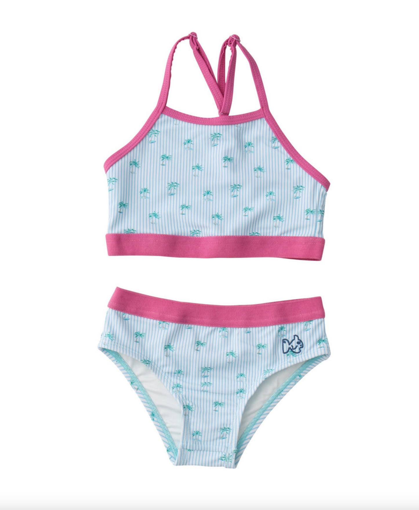 Girls Bikini Swimsuit - Palm Tree Stripe