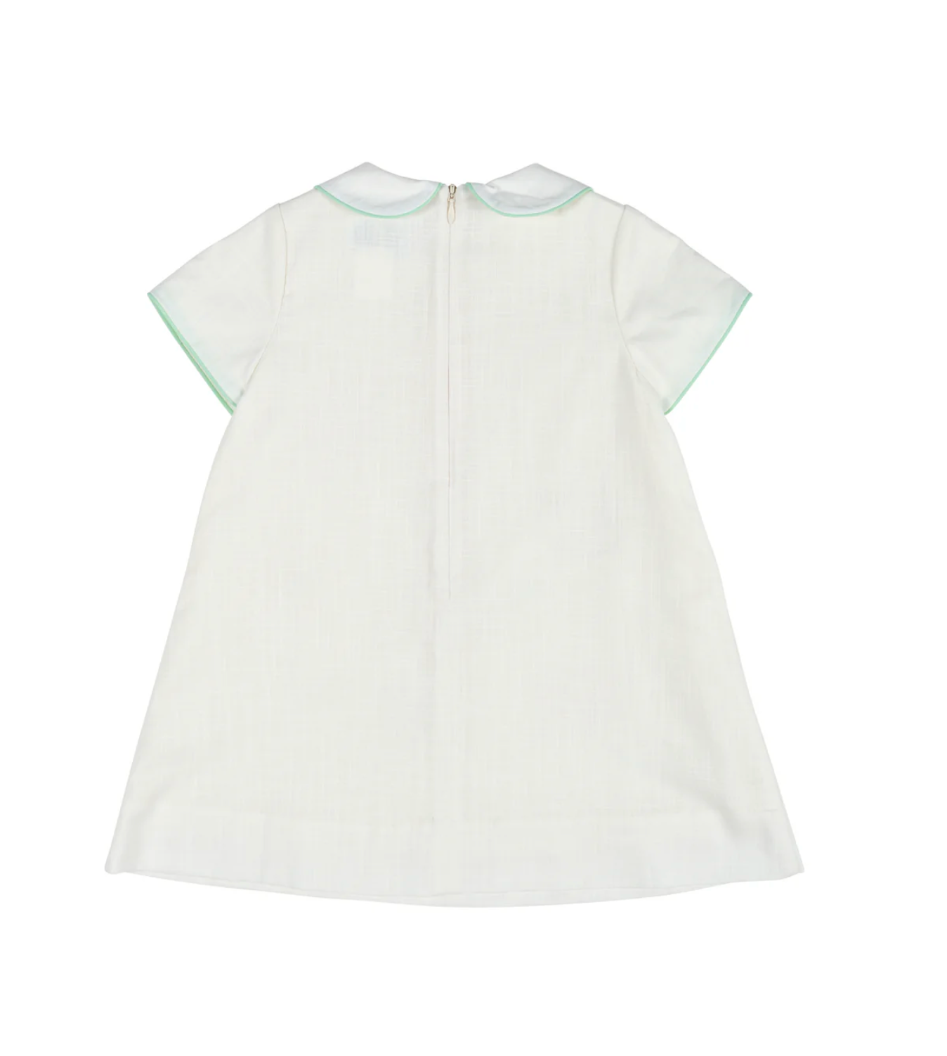 Linen Look Dress With Embroidered Flowers