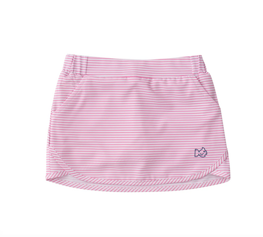 Fuchsia Pink Stripe Athletic Pull-On Skort