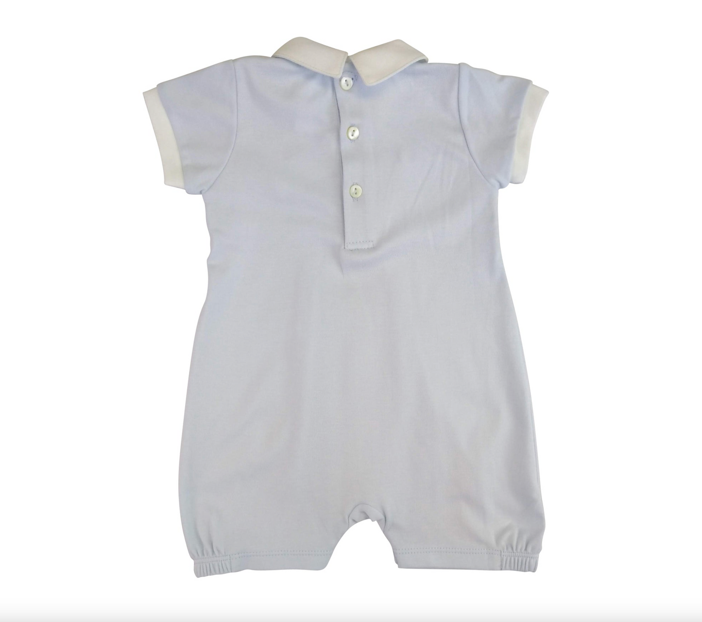 Baby Boy's Blue Cars Hand Smocked Romper