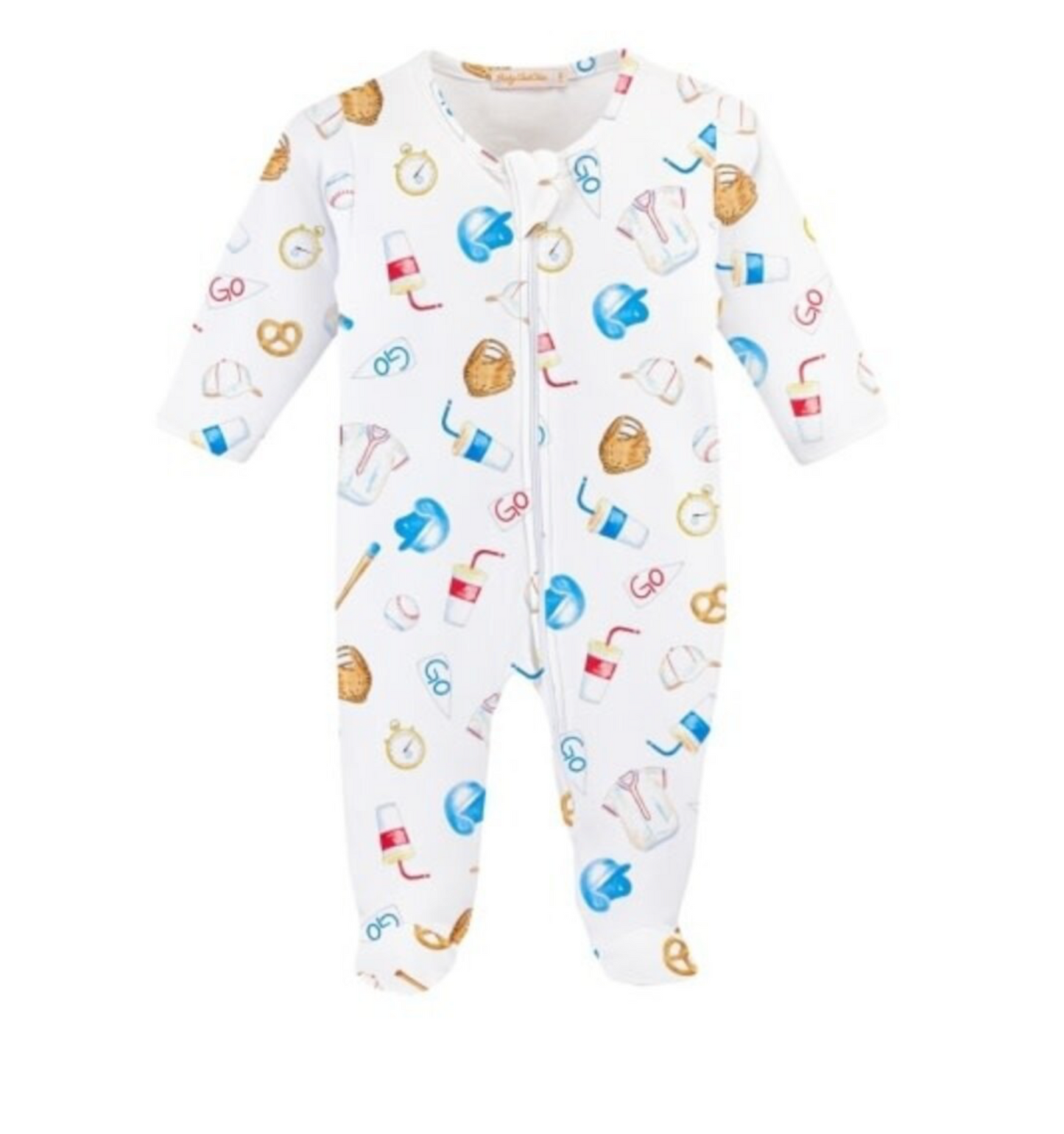 Homerun Baseball Zipper Print Footie
