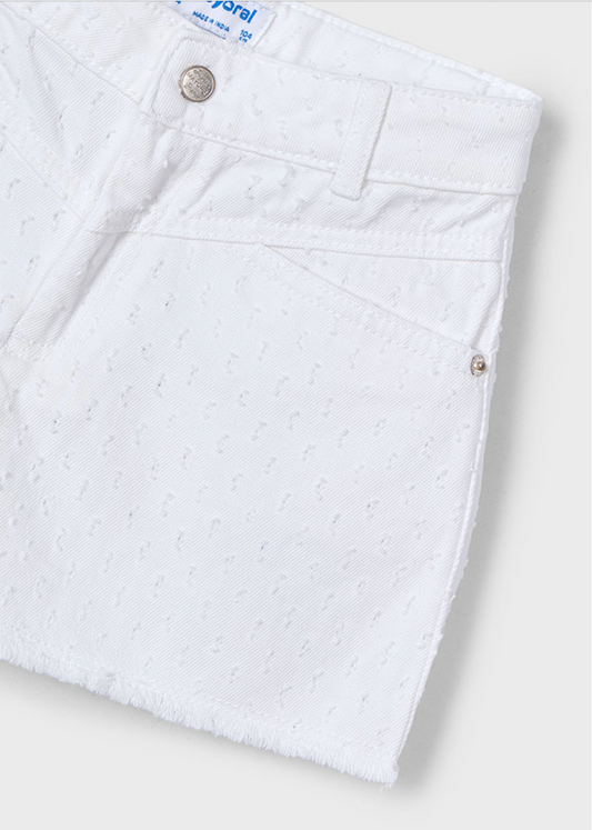 Mayoral Girls Frayed Hem Shorts