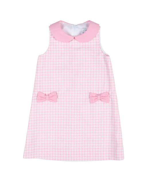 Houndstooth Dress with Bow Pockets