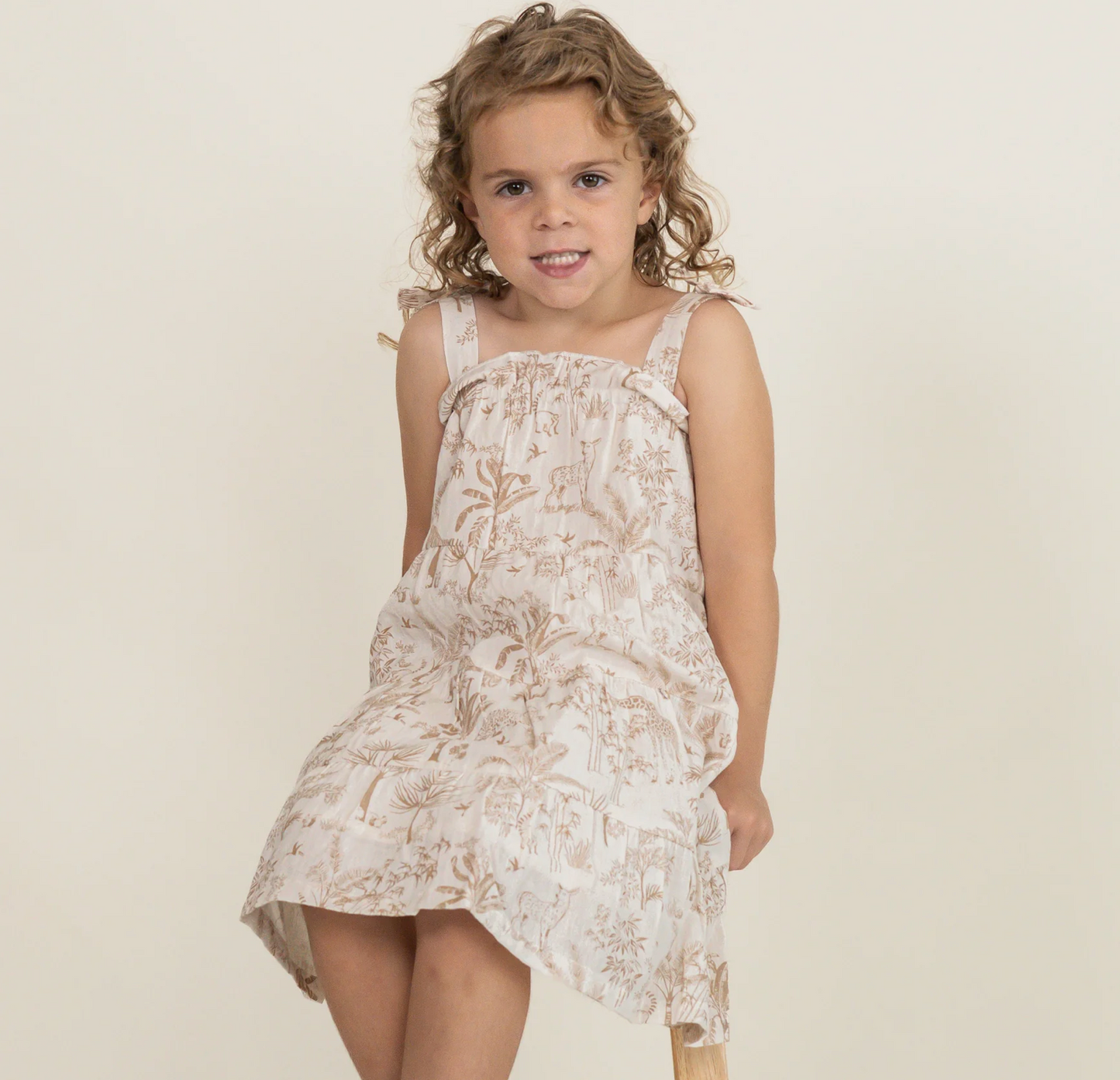 Cotton Tiered Dress - Wild Tropics