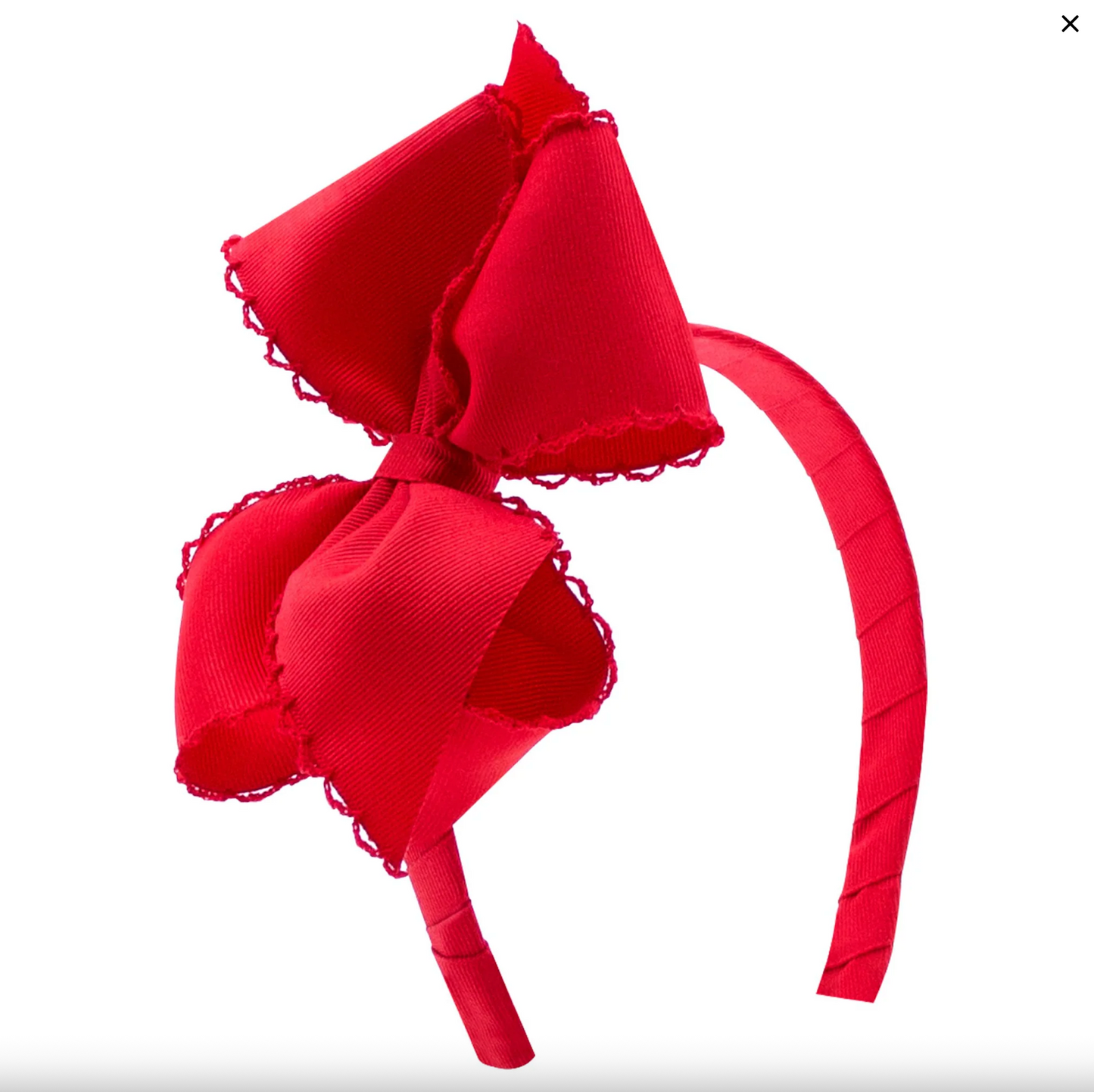 Medium Moon Stitch Grosgrain Hair Bow on Headband