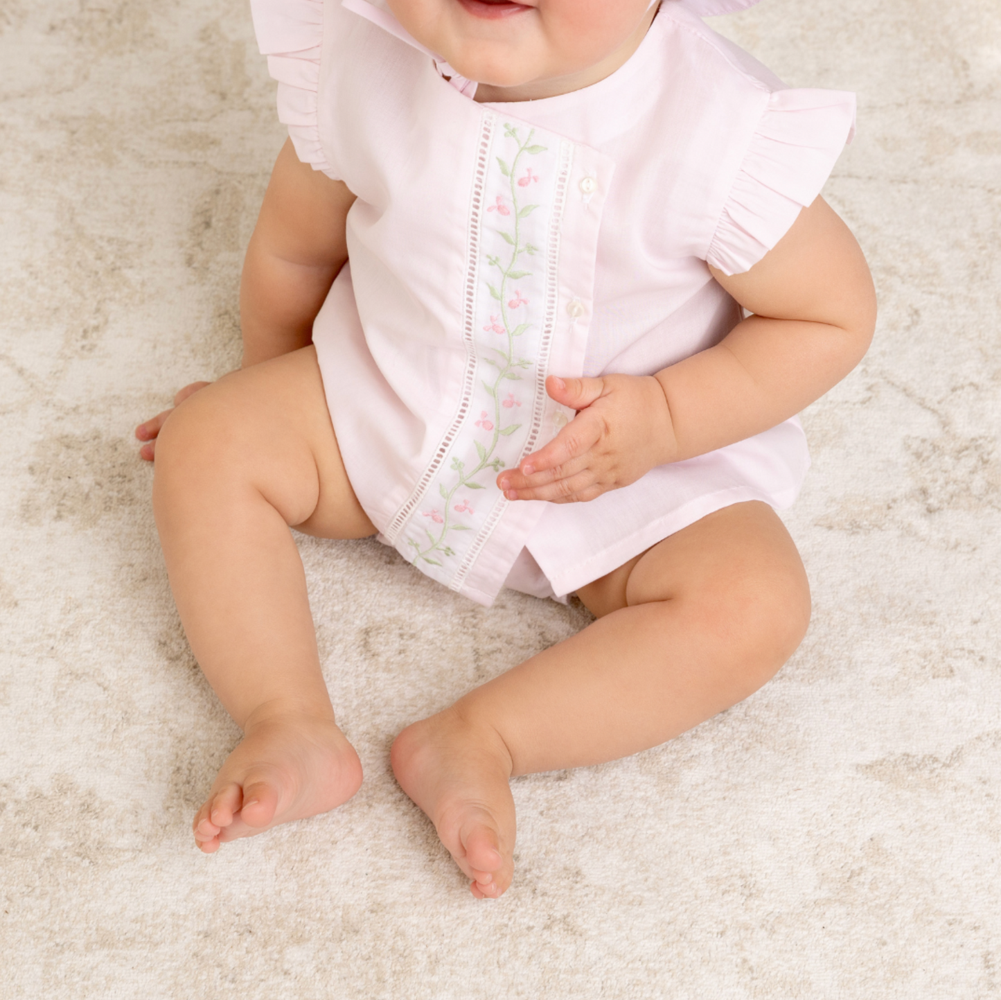Feltman Brothers Pink Floral Vine Diaper Set