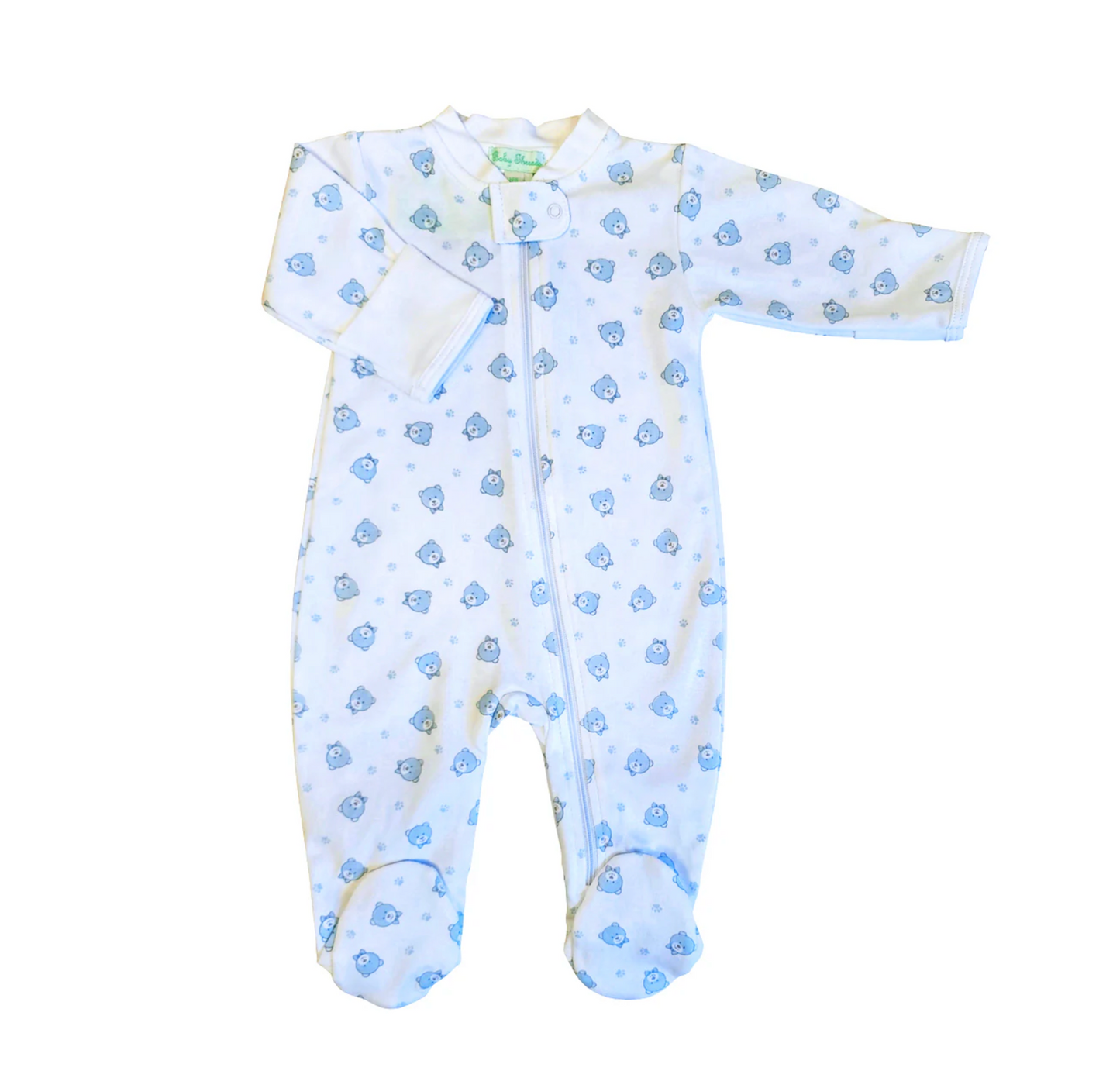 Blue Bears Zipper Footie