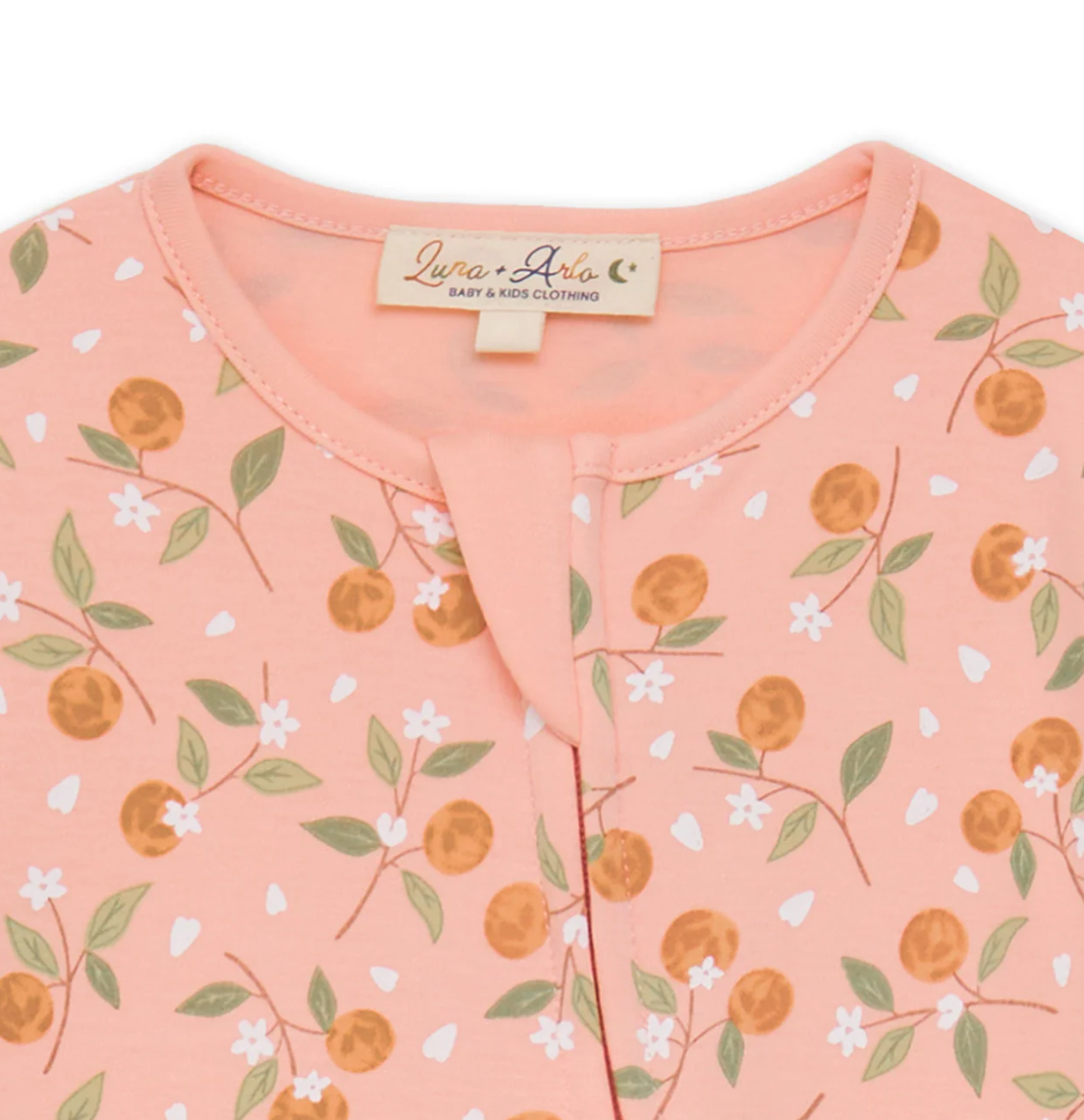 Orange Blossoms Ruffle Zipper Footie
