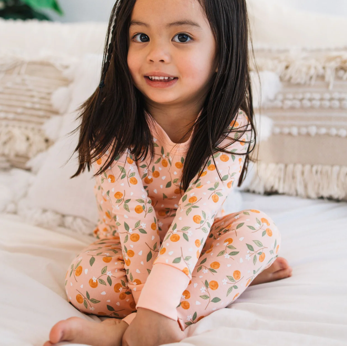 Orange Blossoms Long Pajamas