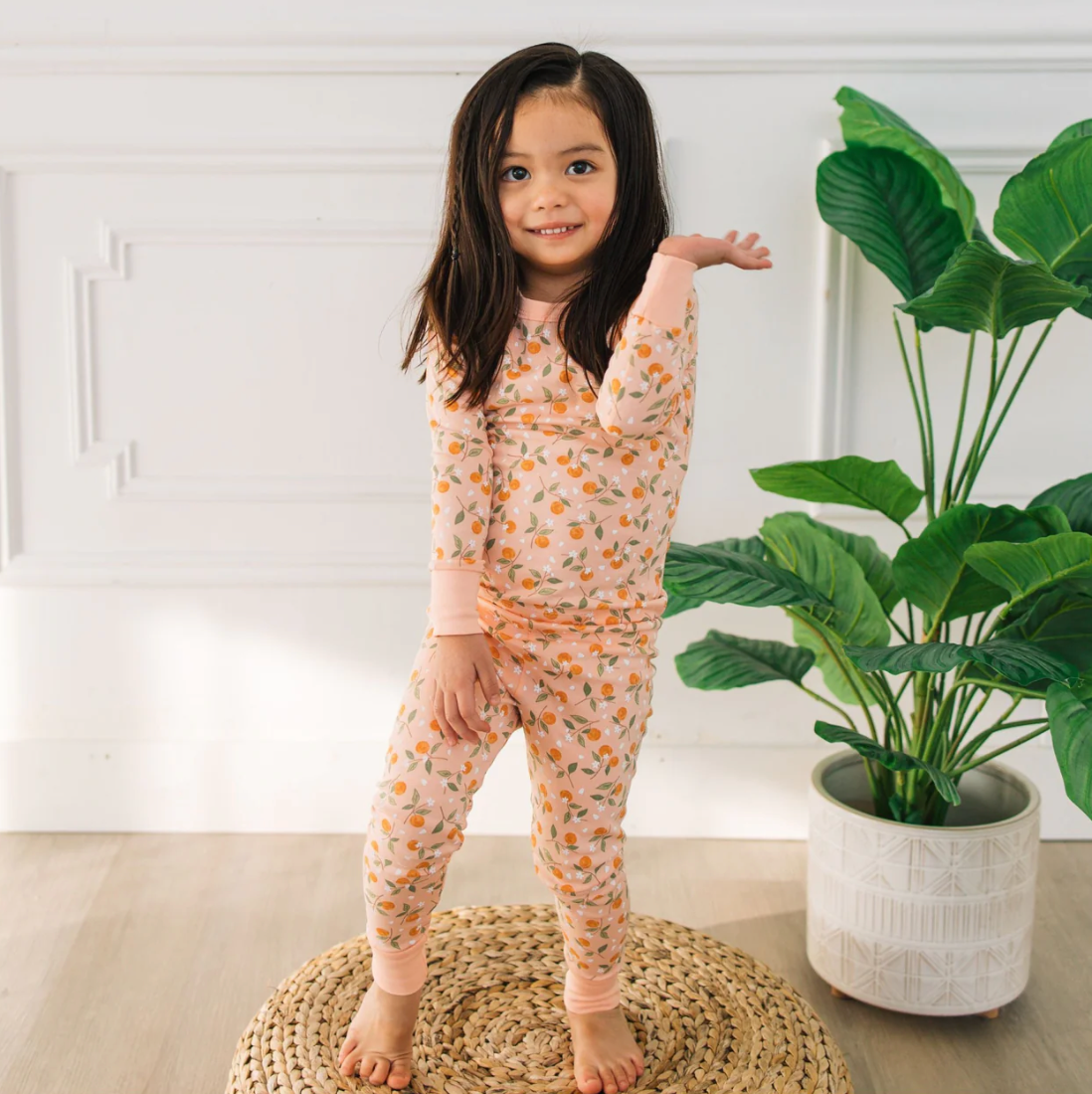 Orange Blossoms Long Pajamas