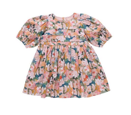 Pink Chicken Girls Evelyn Dress - Watercolor Floral