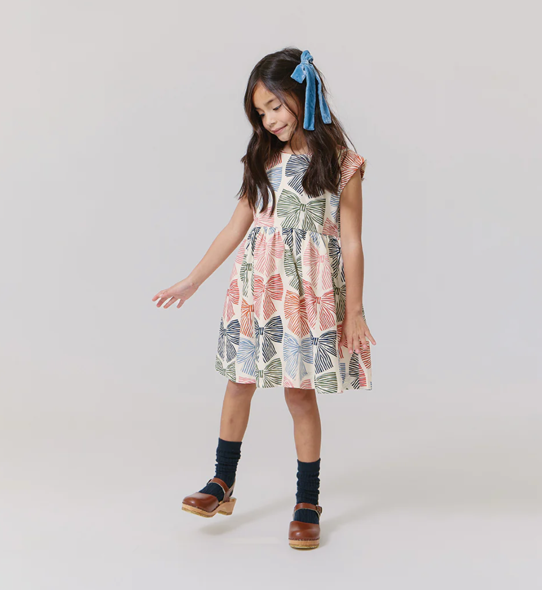 Pink Chicken Girls Adaline Dress - Multi Striped Bows