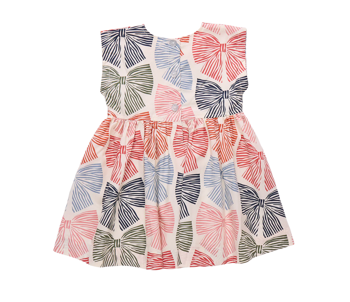 Pink Chicken Girls Adaline Dress - Multi Striped Bows
