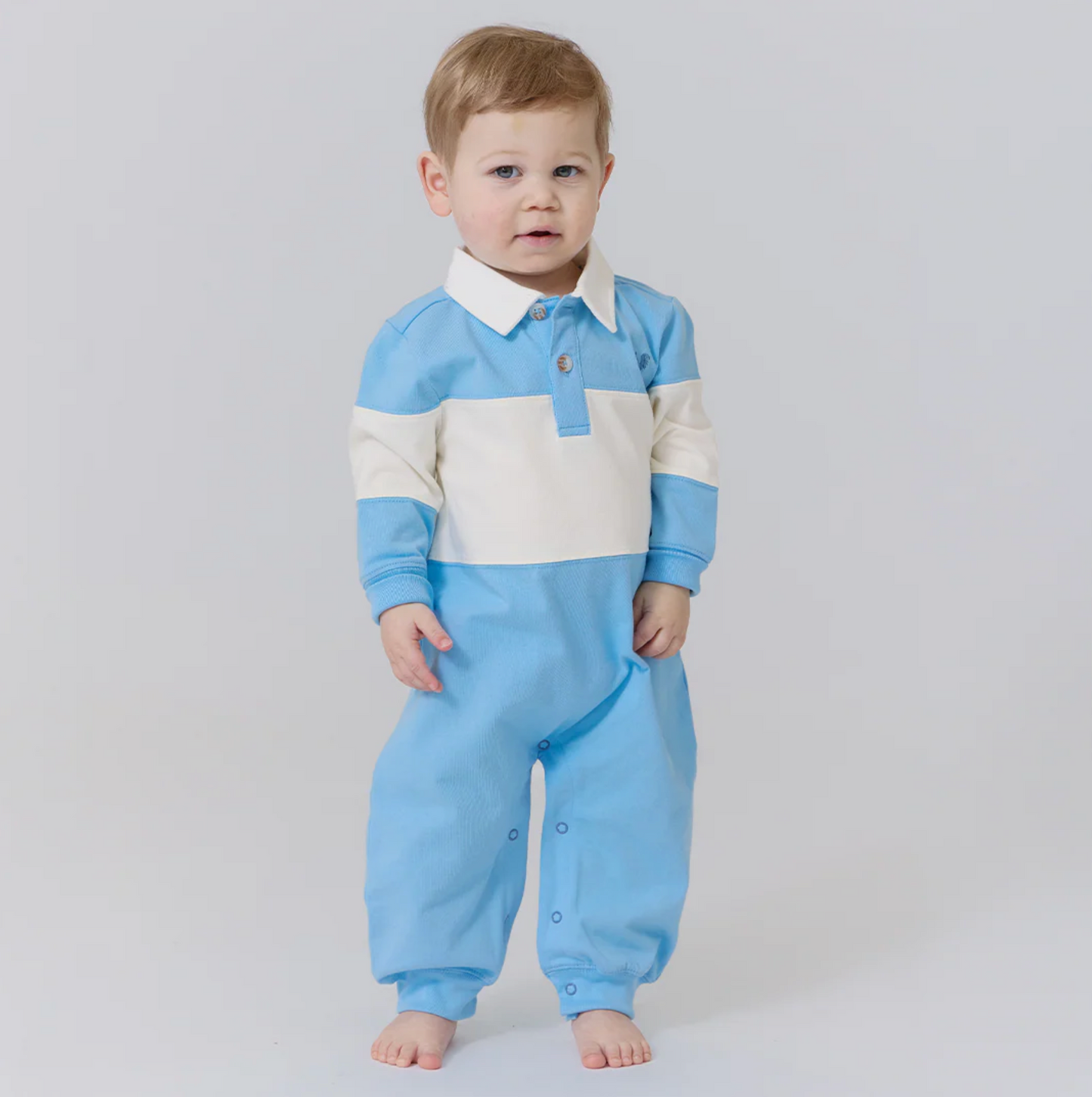 Pink Chicken Baby Boys Albert Jumper - Blue & White