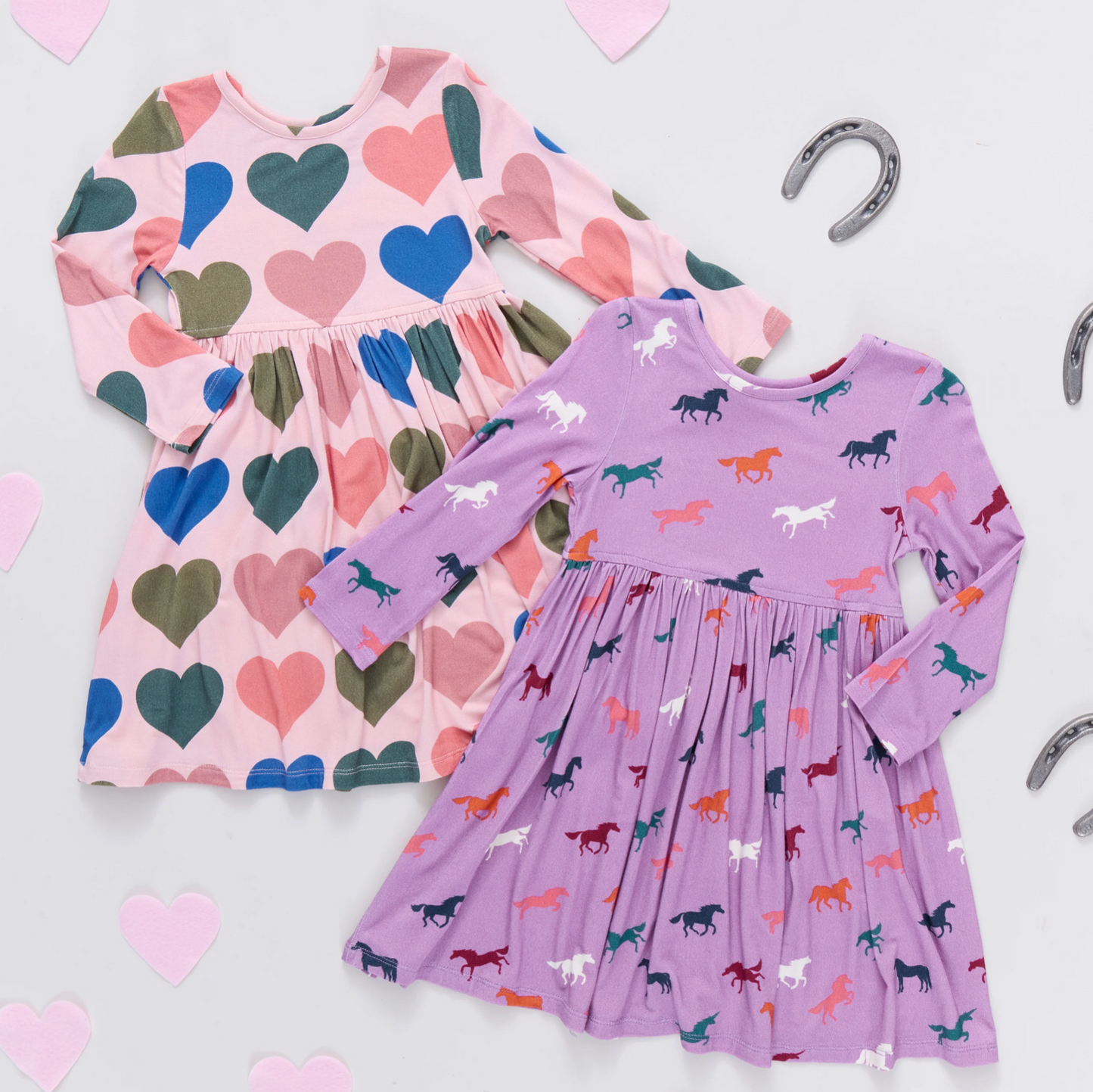 Pink Chicken Girls Bamboo Steph Dress - Pink Oversized Hearts