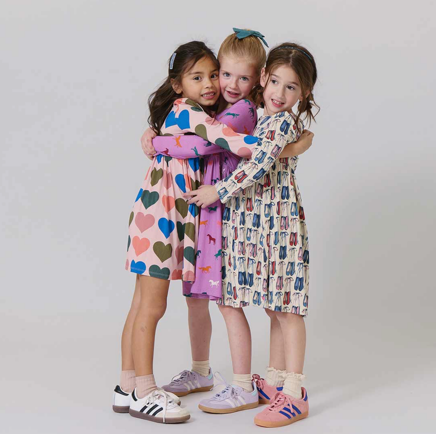 Pink Chicken Girls Bamboo Steph Dress - Pink Oversized Hearts