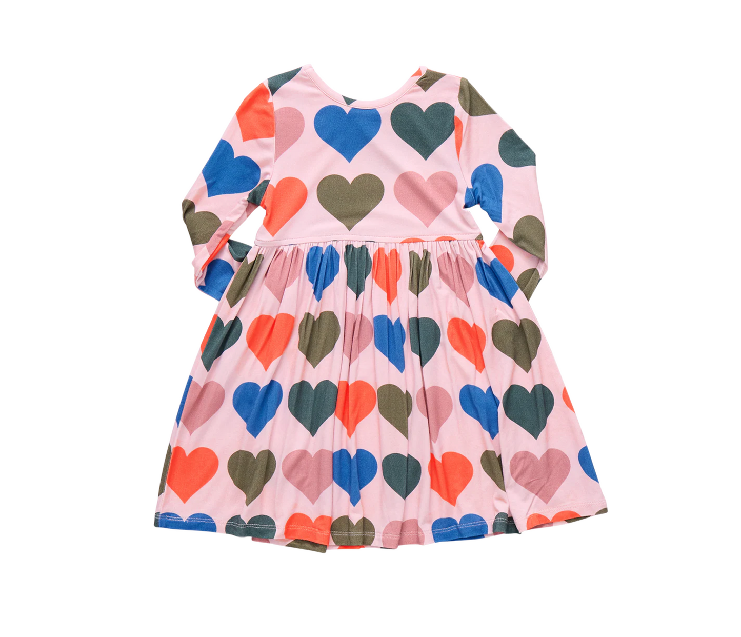 Pink Chicken Girls Bamboo Steph Dress - Pink Oversized Hearts