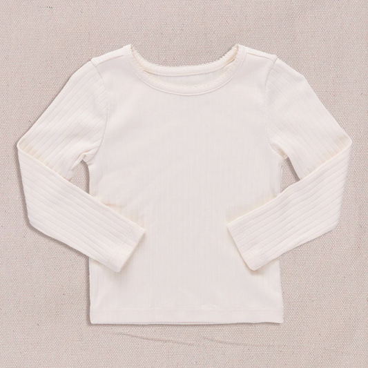 Pink Chicken Seesaw Long Sleeve Rib T-Shirt - Cream