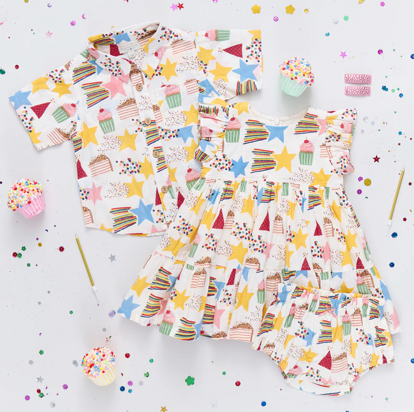 Pink Chicken Baby Girls Jennifer Dress Set - Birthday Star
