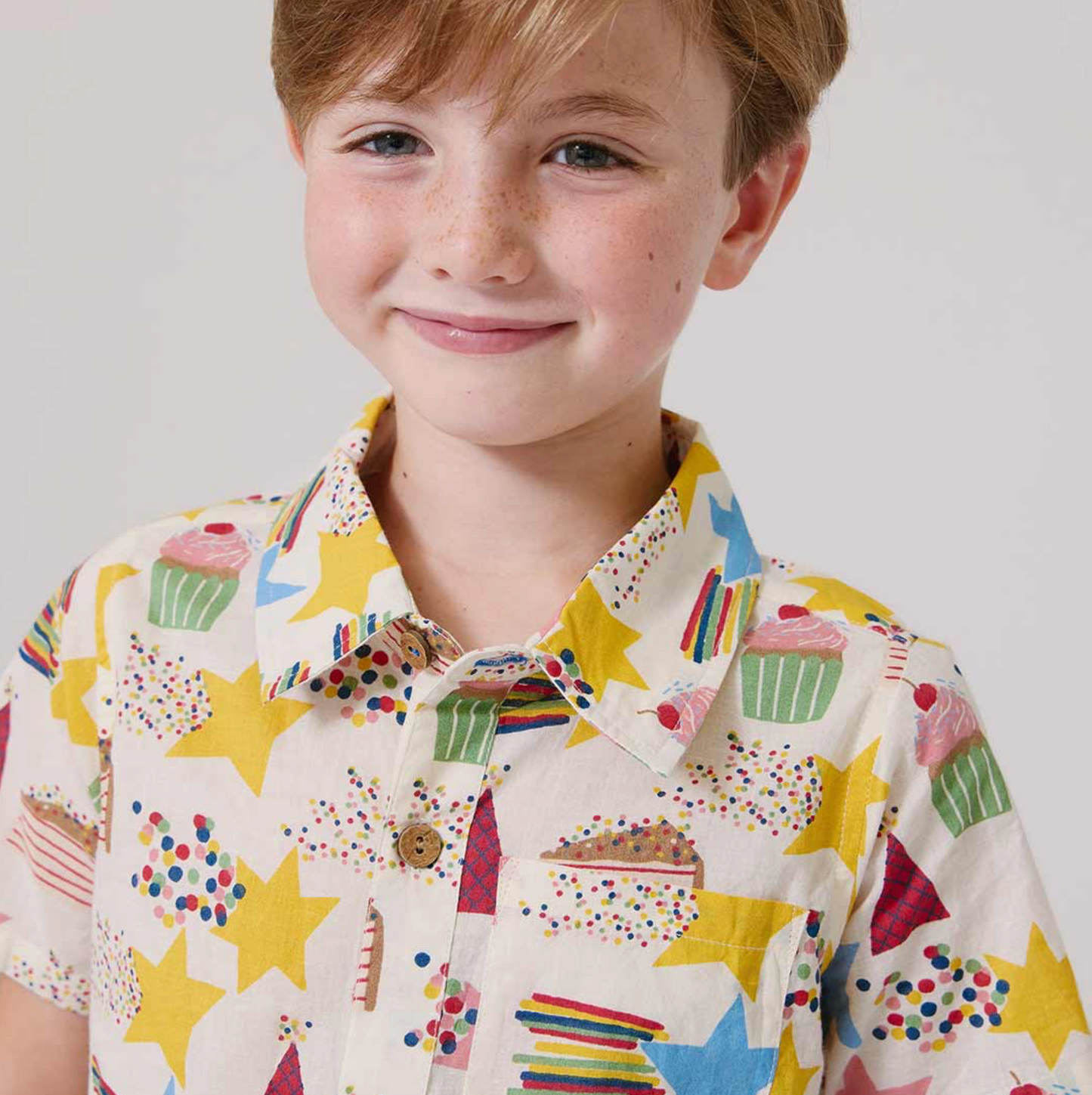 Pink Chicken Boys Jack Shirt - Birthday Star