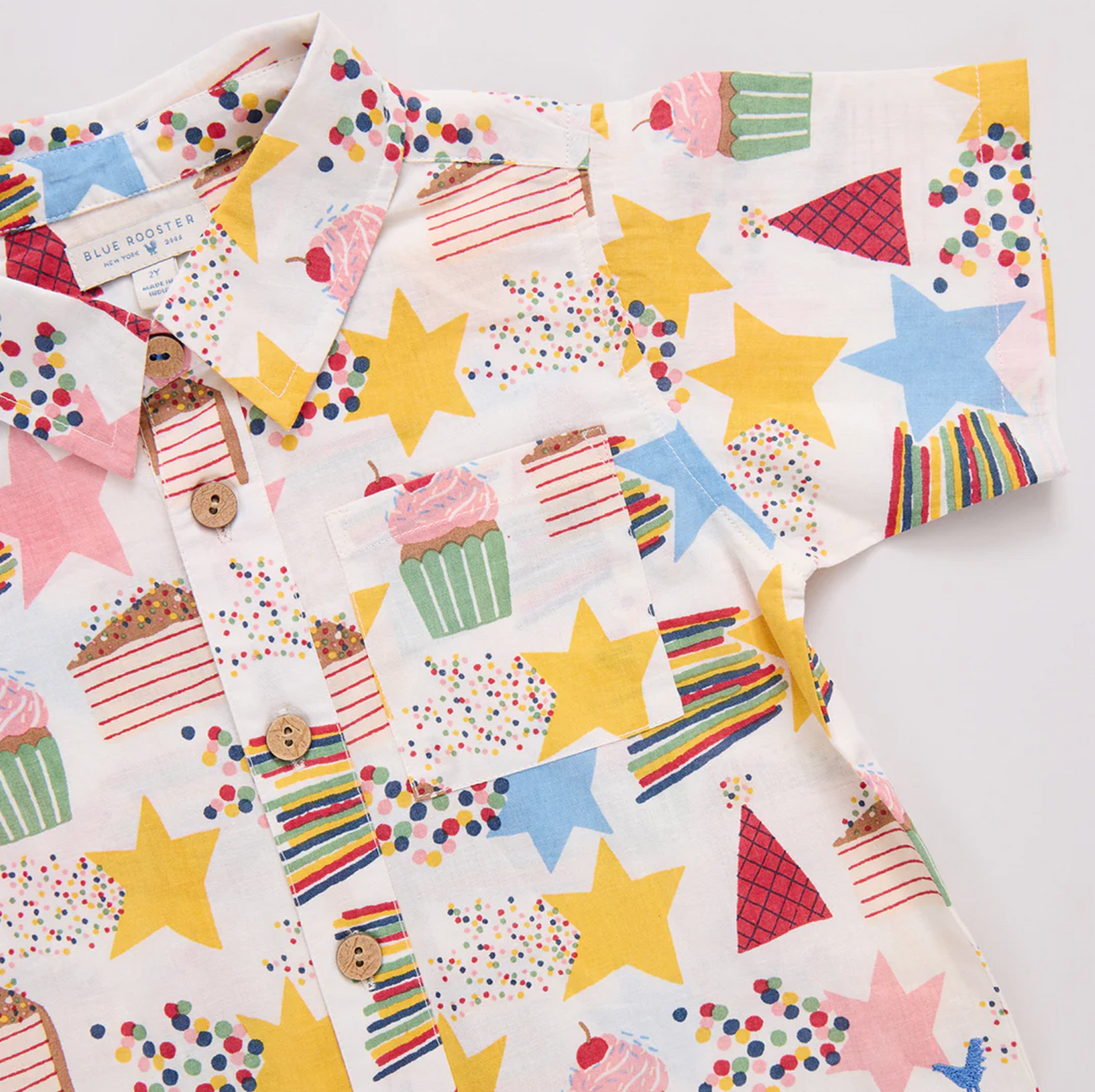 Pink Chicken Boys Jack Shirt - Birthday Star