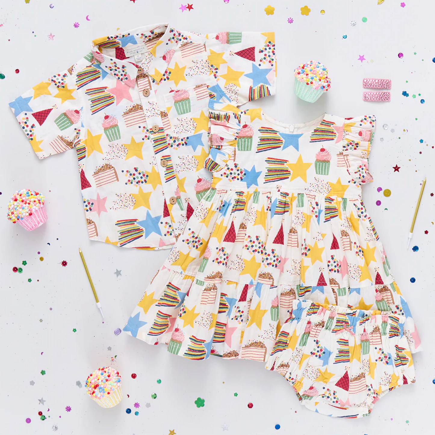 Pink Chicken Boys Jack Shirt - Birthday Star