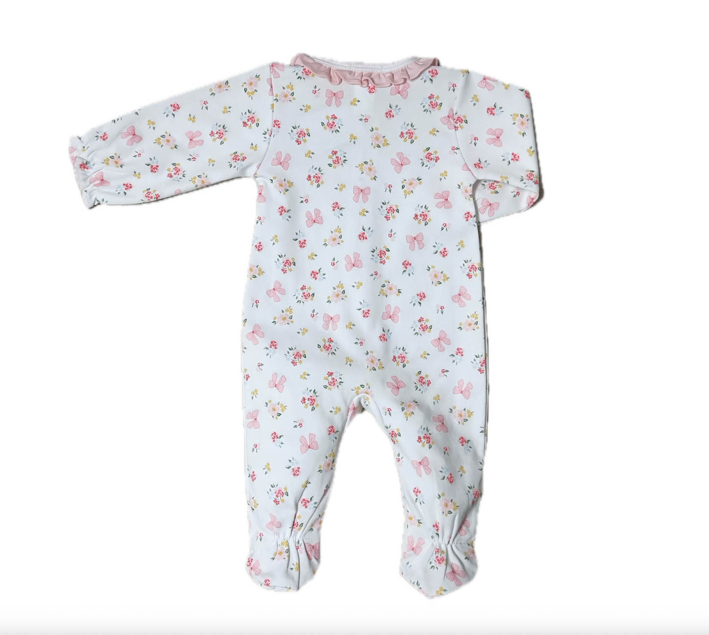 Bows and Flowers Baby Girl Footie
