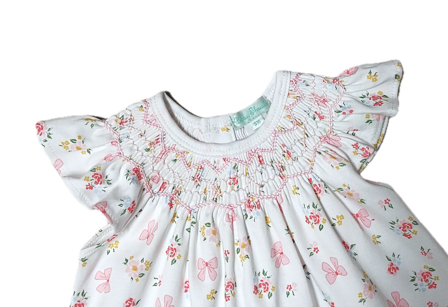 Bows and Flowers Baby Girl's Bishop Dress
