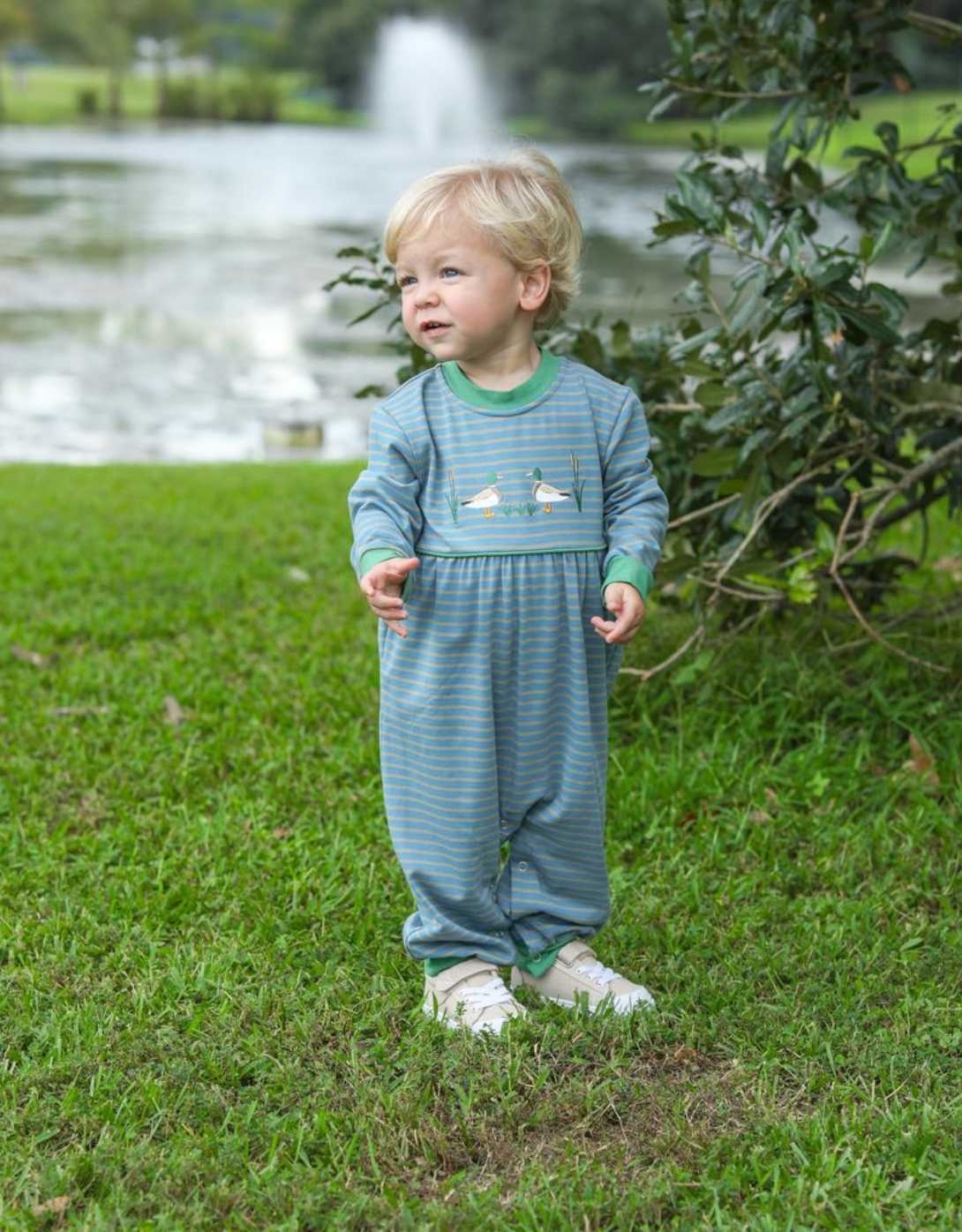 Mallard Embroidery Romper