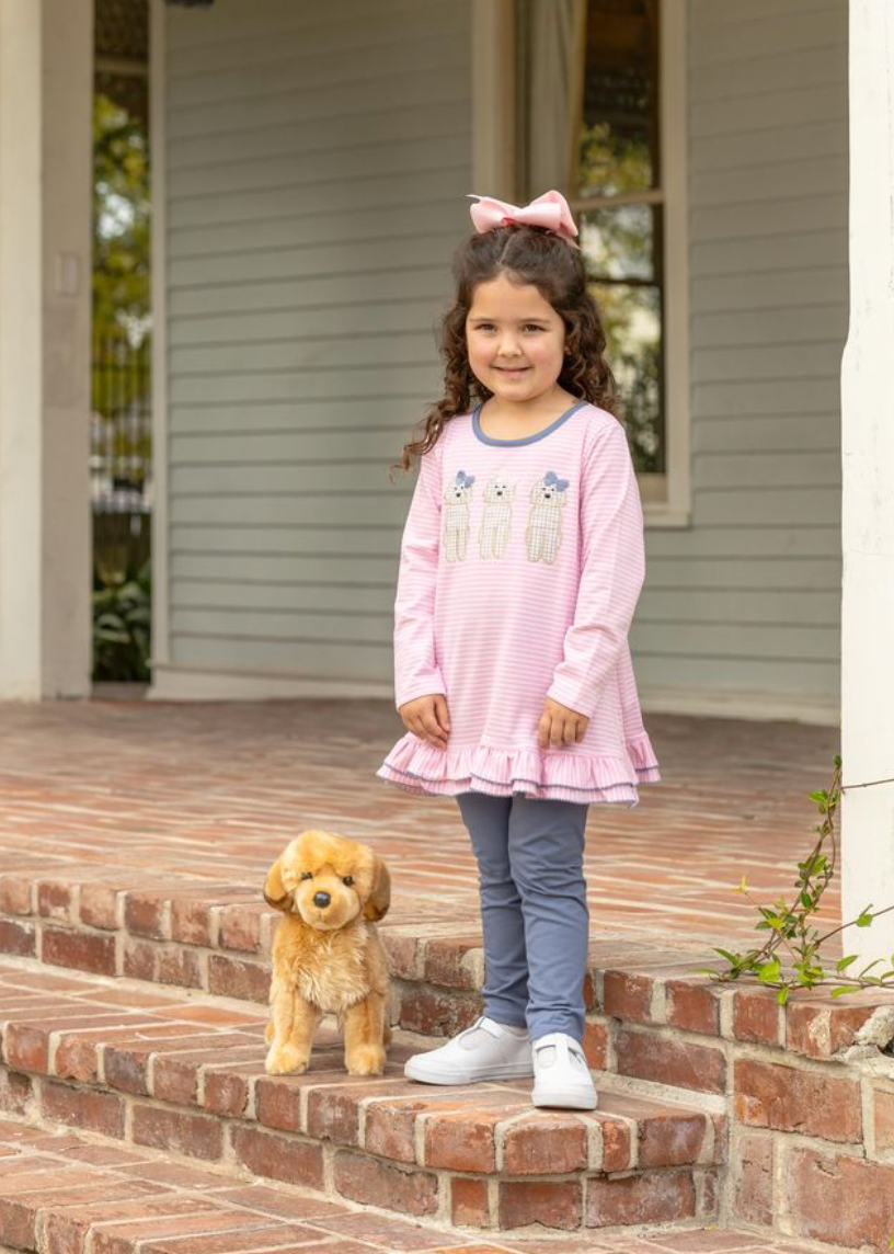 Girl's Dog Ruffle Pant Set