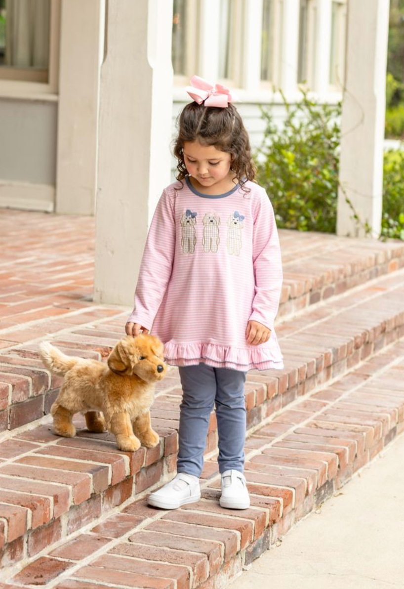 Girl's Dog Ruffle Pant Set