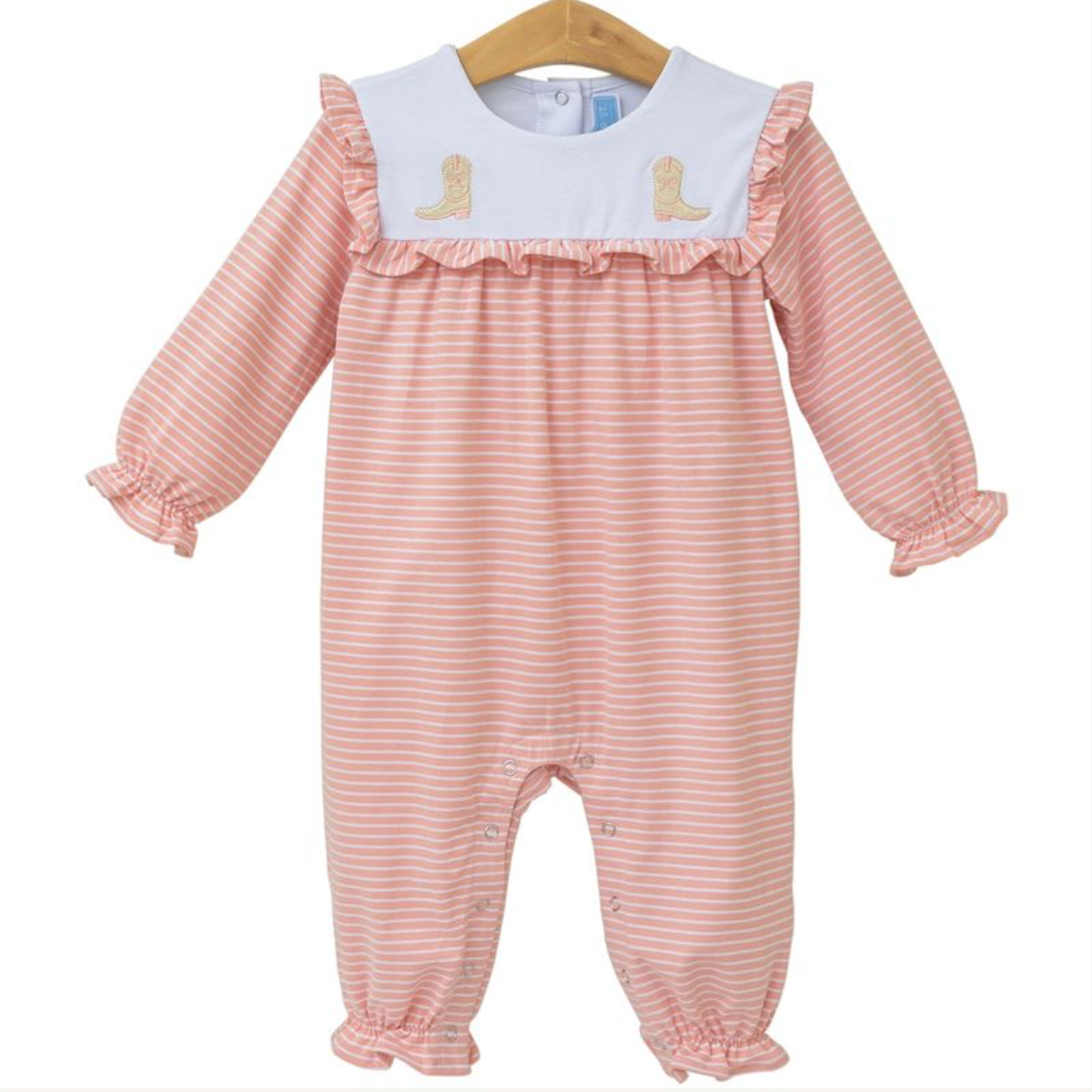 Boots Embroidery Ruffle Romper