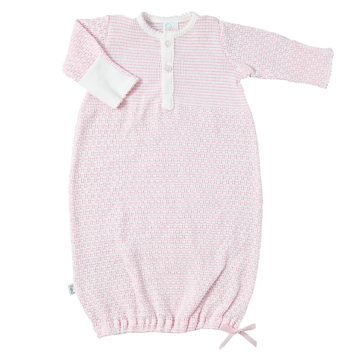 Paty Knit Placket Gown - Pink or Blue
