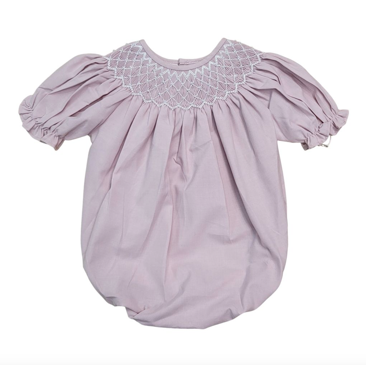 Catherine Dusty Pink Smocked Bubble