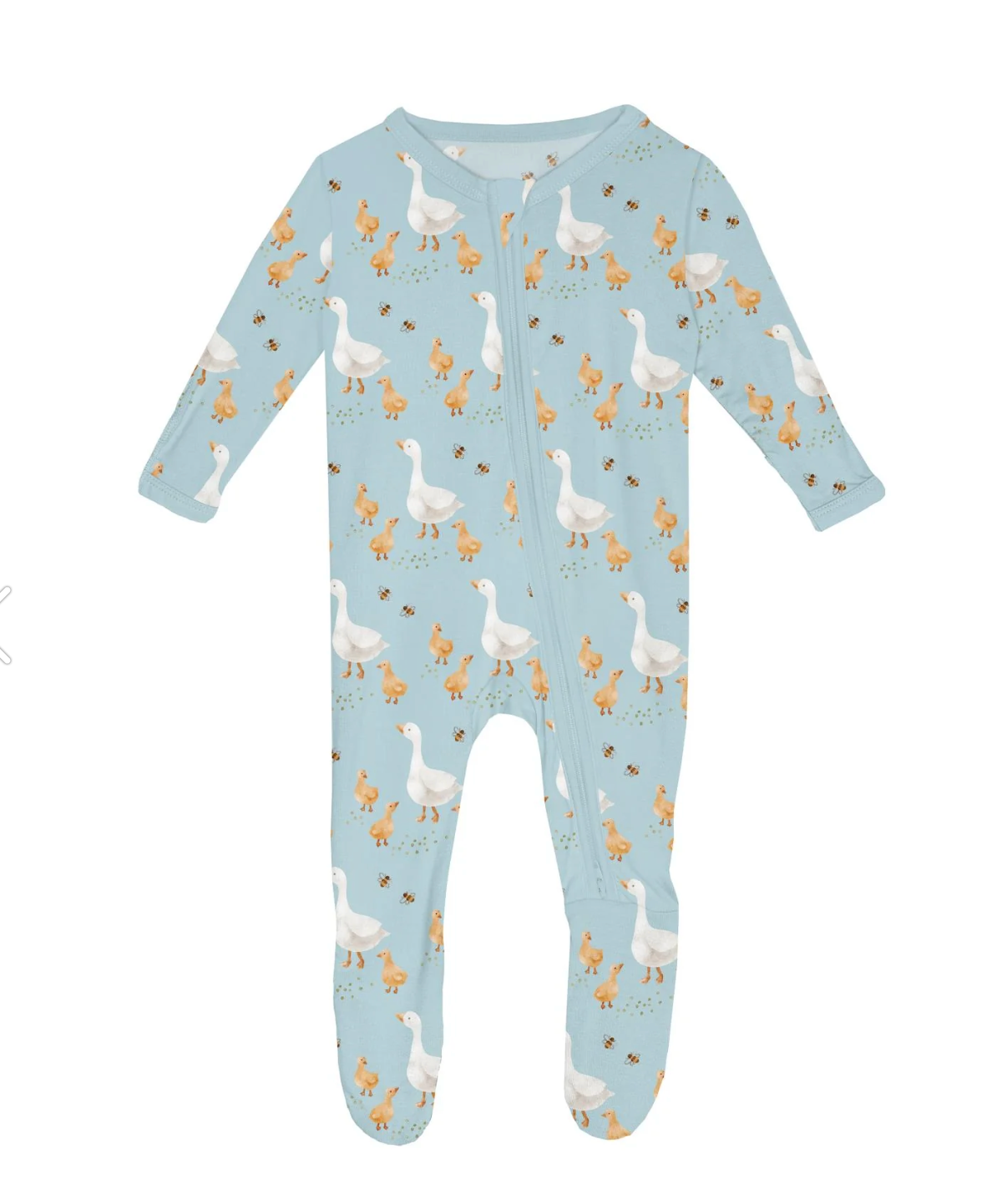 KicKee Pants Footie in Spring Sky Feeding Ducks