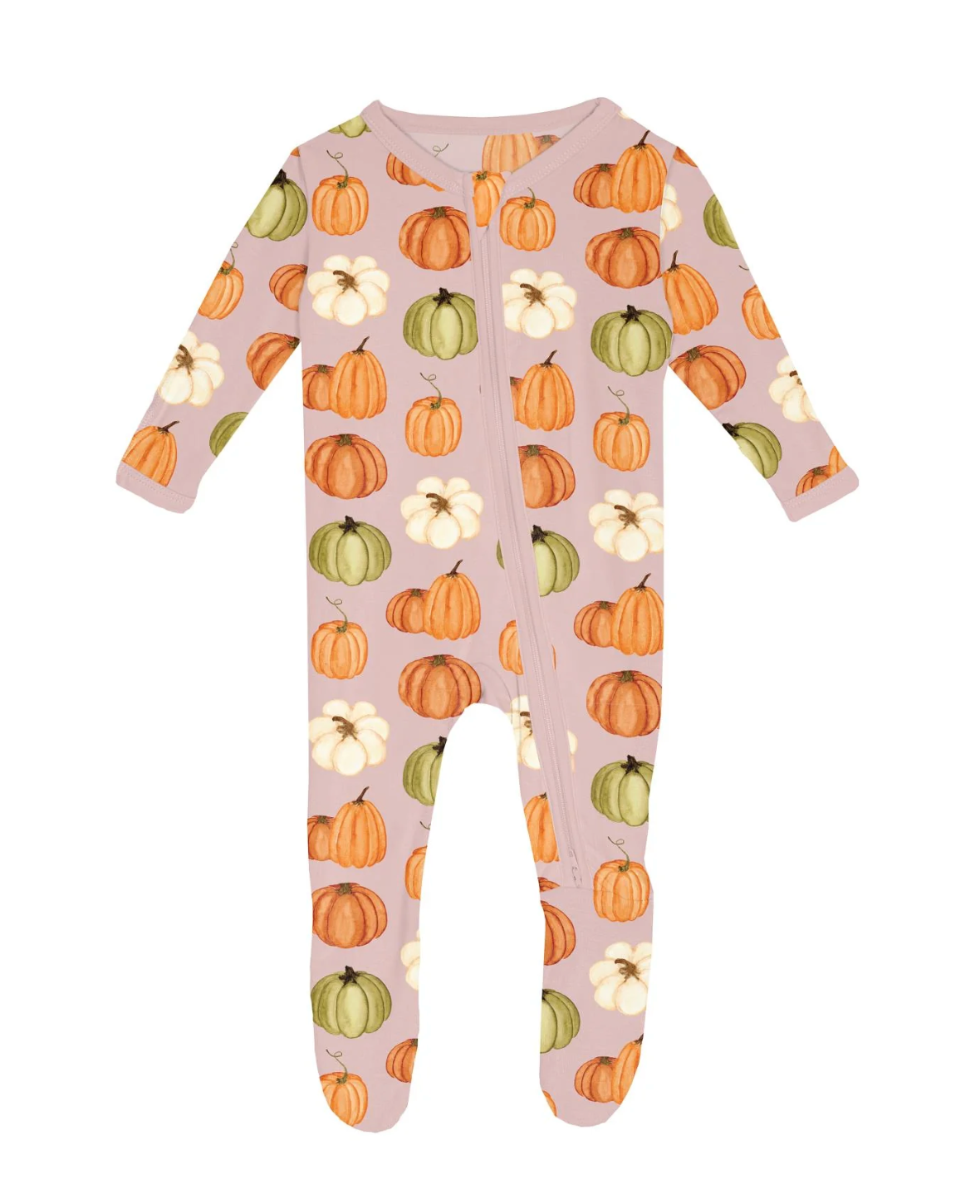 KicKee Pants Footie in Baby Rose Rumpkin Patch