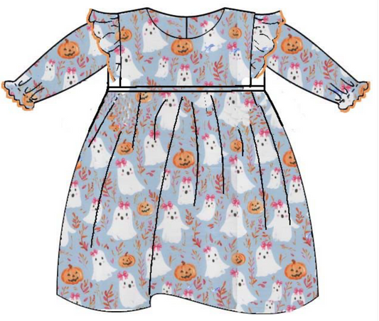 Halloween Ghost Print Dress