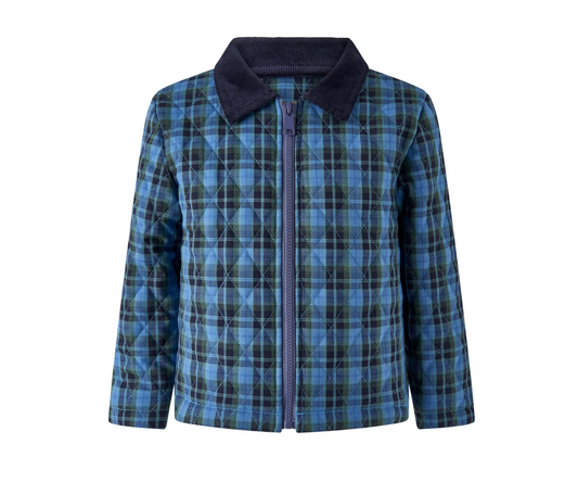 Rachel Riley Blue Check Quilted Jacket