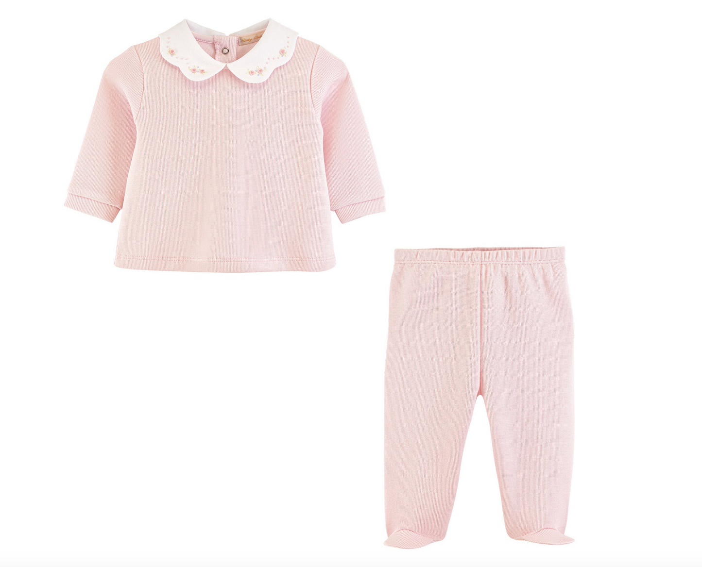 Rose Embroidered English Knot Pant Set