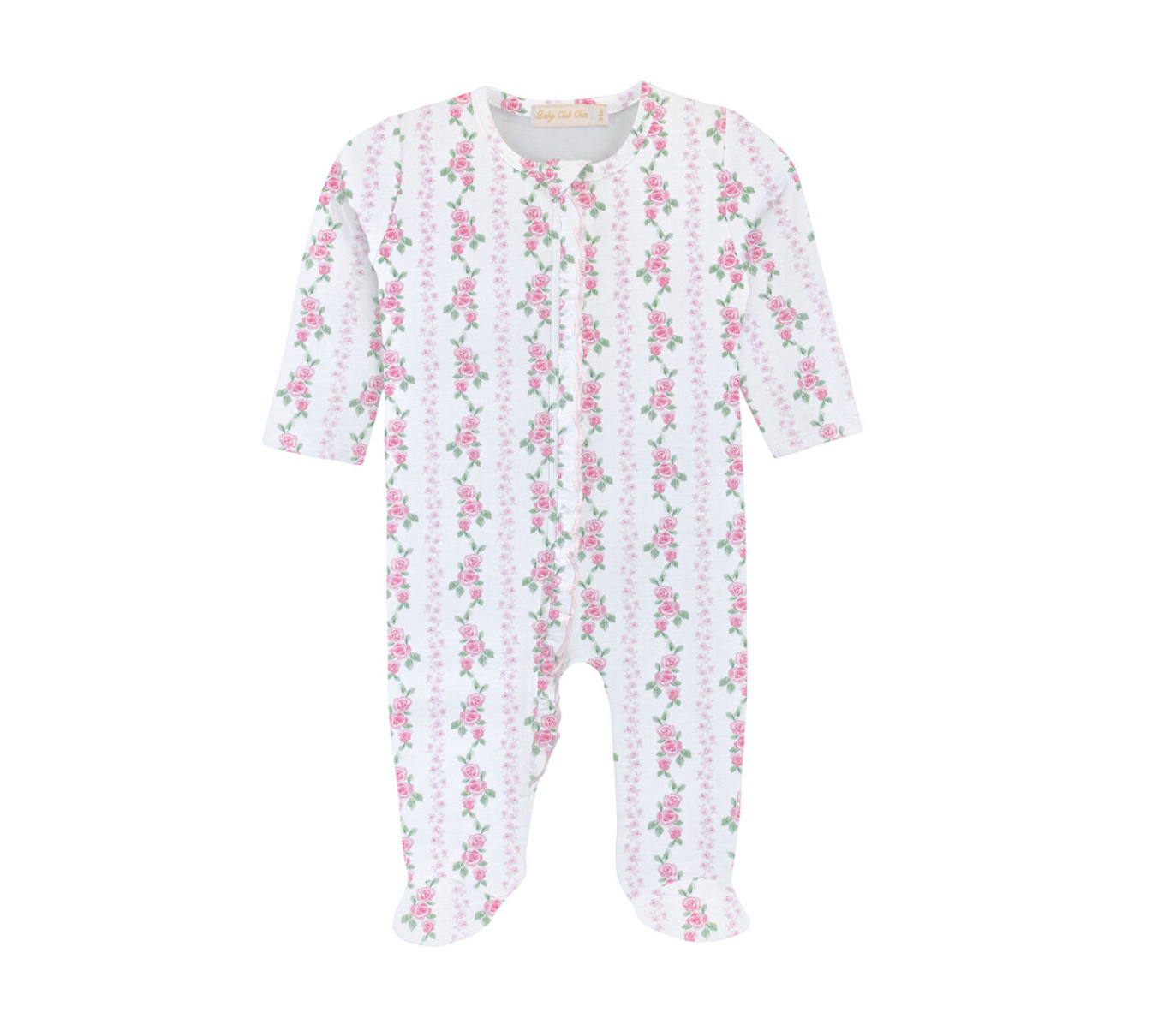 Soft Roses Printed Zipper Footie